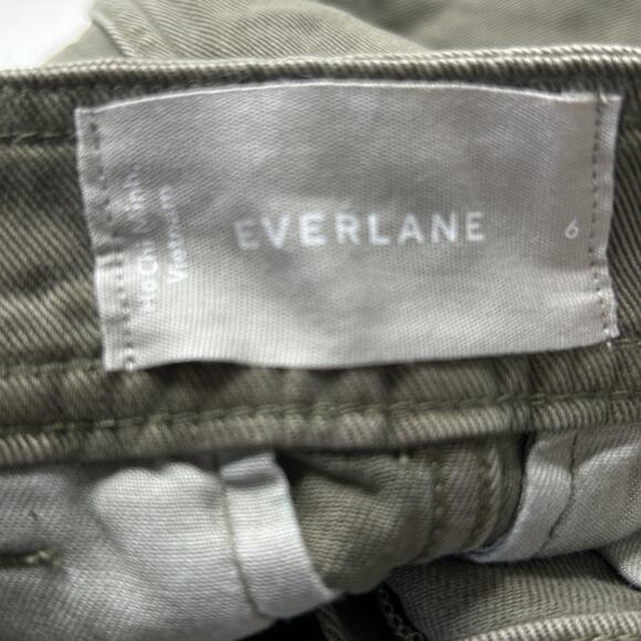 Everlane The Tencel Relaxed Chino Pants Olive Green High Rise Women 6 NWT Pocket - Picture 3 of 12